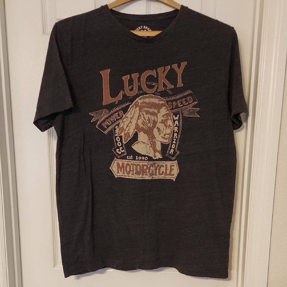 Lucky Brand Men's Charcoal Graphic Tee